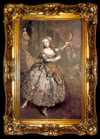 framed  antoine pesne Portrait of the dancer Barbara Campanini, ta009-2